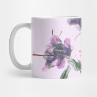 pretty purple watercolor and sumiE ink flowers Mug